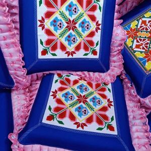 小座垫未镶边十字绣坐垫自己绣新款5d精准印花中格绣布料子布