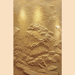 砂岩浮雕定制沙岩石背景墙砖中式酒店大堂山水浮雕别墅外墙山水画