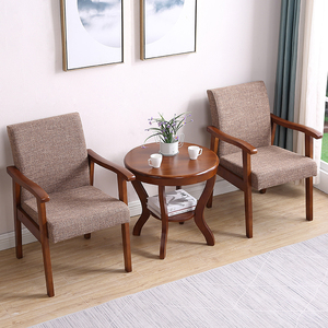 实木北欧小圆桌茶几沙发椅子三件套阳台一桌两椅简约泡茶桌椅组合