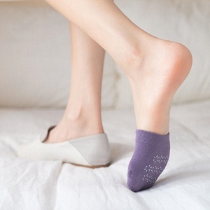 配拖鞋穿的袜子男士夏天黑色半袜半掌袜防滑棉半截隐形防滑薄款