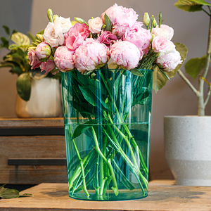 花瓶醒花桶养花塑料亚克力专业花店专用家用装花水桶养花深水透明