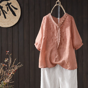 棉麻女上衣