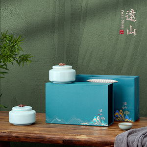 高档陶瓷包装盒空礼盒红茶绿茶龙井金俊眉瓷罐茶叶礼盒装空盒定制