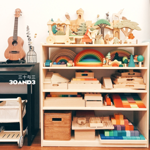 幼儿园教具储藏柜室内儿童玩具大型积木收纳架多层落地实木柜定制