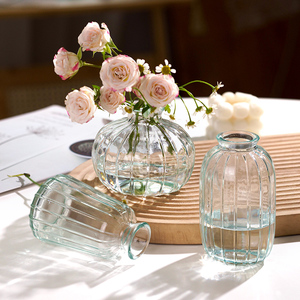 9.93个欧式ins风简约玻璃小花瓶透明水培绿植客厅创意插花瓶摆件