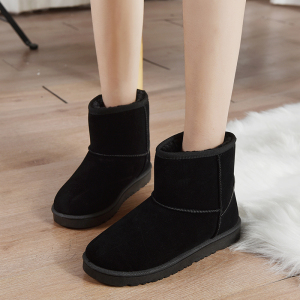 雪地靴女短筒冬季短靴加绒加厚靴子中筒平底学生保暖棉鞋防滑女鞋