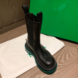 尚美居连锁店淘宝by bv靴子真皮厚底马丁靴女英伦风秋冬加绒中筒