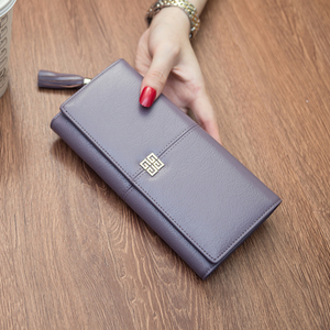 皮夹子手拿女士钱包2017新款女真皮长款韩版潮女式个性钱夹搭扣