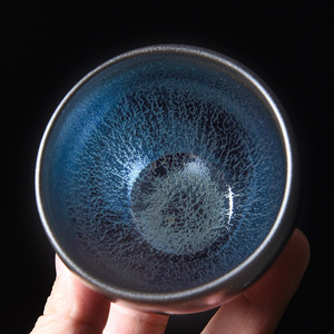 建阳名家李高泉手作蓝麒麟建盏茶杯主人杯家用麒麟建盏品茗杯茶碗