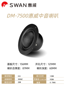 Hivi惠威DMA-A/DMB-A/DM-7500中音扬声器5寸半纯喇叭音响发烧单元