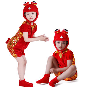 六一儿童小红鱼小金鱼鲤鱼表演服幼儿园鱼宝宝演出服男女童舞蹈服