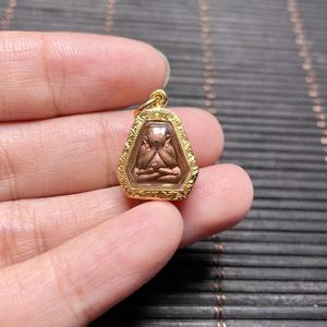 龙婆卡贤 2538 必打 掩面佛 mili模 红铜 金壳带卡 泰国佛牌真品