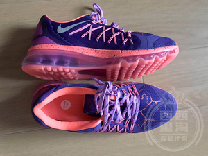 耐克 nike air max 女子大童鞋全掌气垫跑步紫运动鞋 807620-500