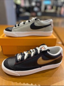 耐克男新款swoosh50周年开拓者blazer拼接鸳鸯低帮皮面板鞋dh4370