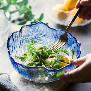 日式玻璃沙拉碗透明冷面碗汤碗加厚水果甜品蔬菜碗大号料理早餐碗