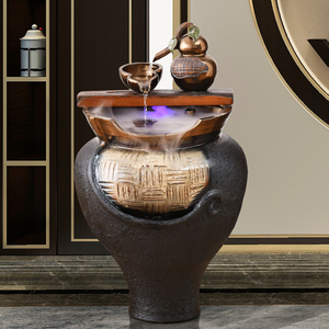 00旺家风水家居小店淘宝中式假山流水摆件庭院装饰落地喷泉石槽水池