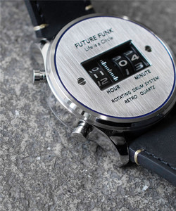 日本代购 future funk ff102 ana-degi 牛皮带石英手表
