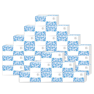 清帕4层抽纸家庭装晶蓝无香餐巾纸卫生纸24包整箱宝宝适用家用