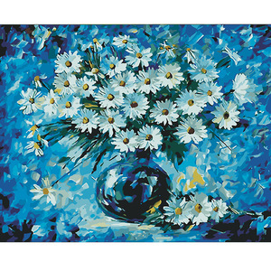数字油画 手绘油画客厅花卉风景装饰画小雏菊挂画数字画