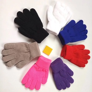 秋冬季宝宝手套儿童手套保暖4-12岁男童女童针织毛线五指款小手套