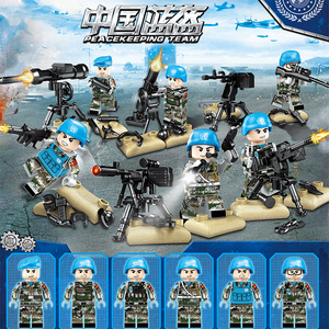 兼容乐高军事系列蓝盔维和部队特种兵un反恐突击队防暴小人仔玩具