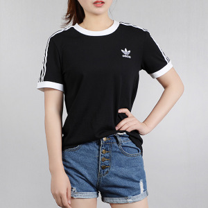阿迪达斯官网三叶草短袖男 2022夏季新款女装白色运动服t恤gn34631人