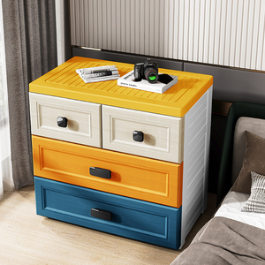 床头柜现代简约小柜子小户型储物柜卧室家用塑料抽屉式床边收纳柜