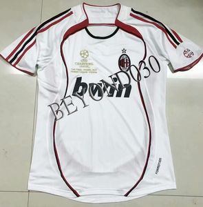 2006/07ac米兰客场22#kaka欧冠决赛版白色球衣/足球服/波衫/shirt