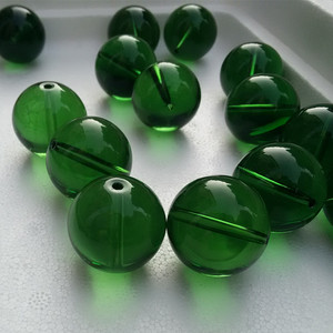 有孔玻璃珠 实心大玻璃珠 实心大玻璃球 30mm水晶珠 有孔水晶球