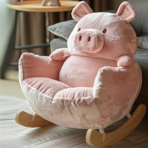 可爱小猪猪摇摇椅躺椅成人阳台休闲椅子懒人沙发单人家用网红摇椅