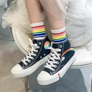 女童鞋子小女孩帆布鞋高帮系鞋带夏款2022新款中大童运动夏季板鞋