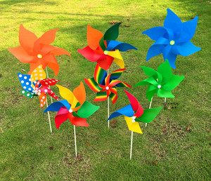 四叶六叶手摇风车包邮户外装饰 diy儿童手工制作组装地摊塑料玩具