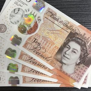 英国10元塑料钞英镑女王头像10f流通钞纸币礼品
