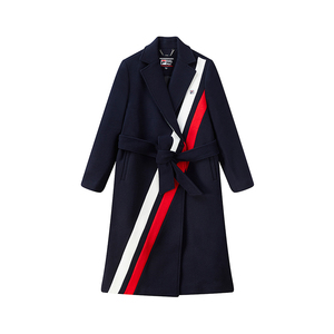 fila 斐乐呢子外套女 春秋商务休闲长款上衣 f11w011702
