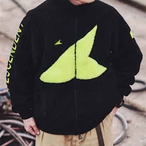 totide潮牌秋冬日系休闲dcdt小鲸鱼棉服余文乐双面加厚摇粒绒外套