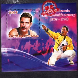 马里2011年 歌星 皇后乐队弗雷迪·墨丘利 邮票小型张全新