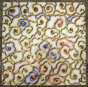 镀金瓷砖抛金砖抛晶砖厨房卫生间拼花地砖300 300祥云k金砖墙砖