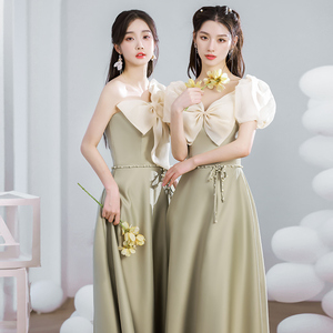 森系伴娘服2022新款秋季仙气简约小众婚礼姐妹裙女高级感平时可穿