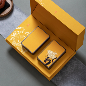 春节茶叶包装原创芳华三方罐礼盒空盒两罐半斤泡袋包装厂家定制