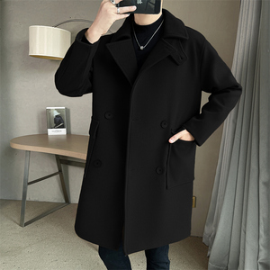 男生风衣中长款帅气