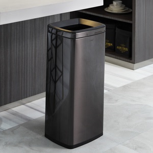 gnf家用客厅厨房不锈钢方形无盖高档办公室卫生间厕所室内垃圾桶