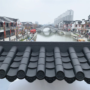 仿古瓦树脂一体中式瓦塑料装饰围墙头门头瓦仿古屋檐古建琉璃瓦片