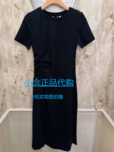 InShop女装商场同款2024年新款修身短袖黑色连衣裙0424B51023-278