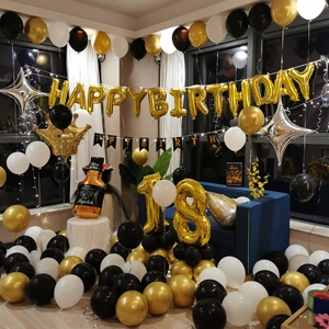 18岁成人生日气球布置派对party背景墙男女朋友浪漫酒店惊喜装饰