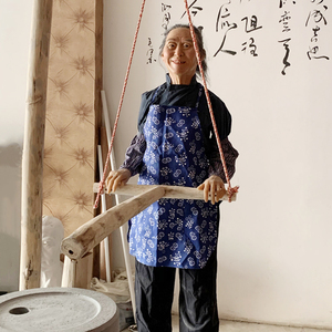 推磨蜡像仿真人1比1电动机器人定制拉磨人物硅胶像假人餐厅摆件