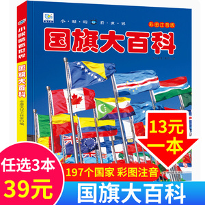 国旗大百科 小眼睛看世界 认知国旗国徽绘 彩图注音版少儿科普馆国家地理知识大百科全书儿童课外阅读书籍百科小学生DK大百科全书