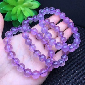 天然稀有巴西紫玉晶手链奶油高冰体薰衣草色丁香色