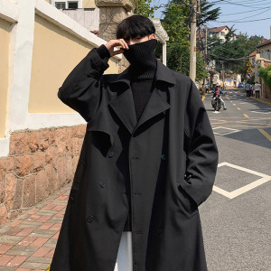 韩系风格穿搭风衣男高级感炸街男装小众设计ins巴尔马肯大衣外套