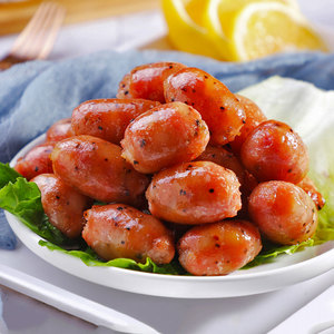 台湾风味纯肉亲亲一口肠商用小香肠烤肠全肉枣肠冷冻炭烤波波肠