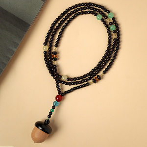 橡果印度小叶紫檀项链锁骨链手链手串红木佛珠檀木中国风1974